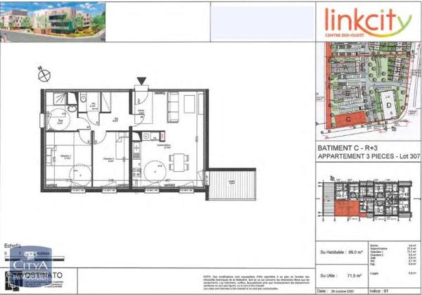 Appartement à louer 3 pièces 66m²