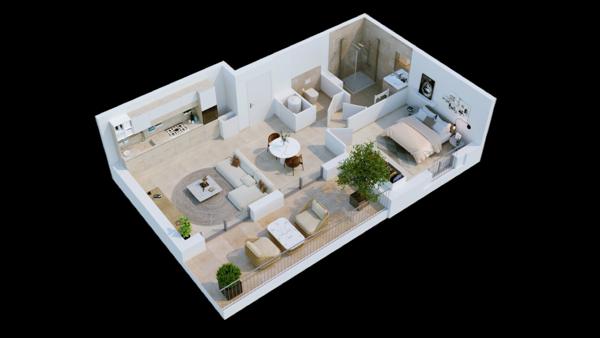 PROPRIANO (20) appartement à vendre 2 pièces de 45,90m2 avec vue mer