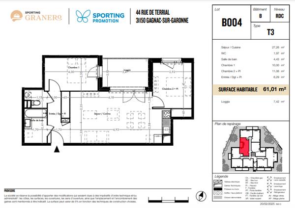 Appartement 3 pièces - 61 m²