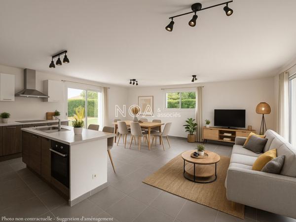 Maison de plain pied sur beau terrain