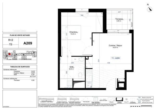 Appartement Narbonne 2 pièce(s) 40.13 m2