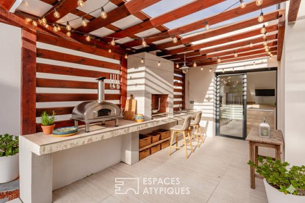 Villa contemporaine sans vis-à-vis, en lisière de pinède à Narbonne