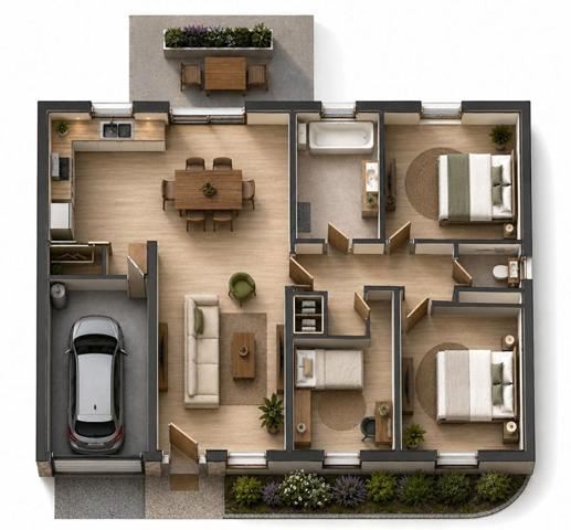 Terrain 1000m² Puycasquier (32120) parcelles