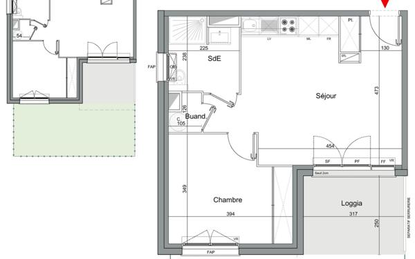 Appartement à vendre    2 pièces • 43,31 m2 Mérignac