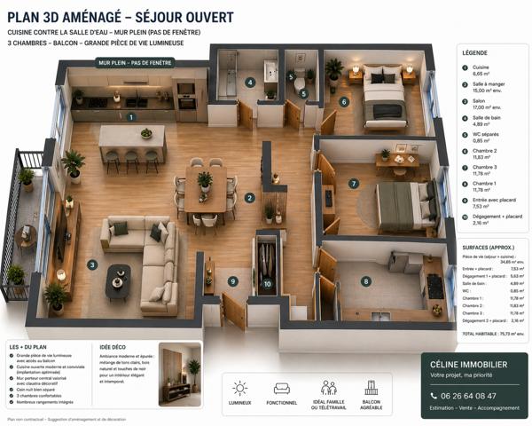 Appartement 4 pièces - 86 m² Exclusivité