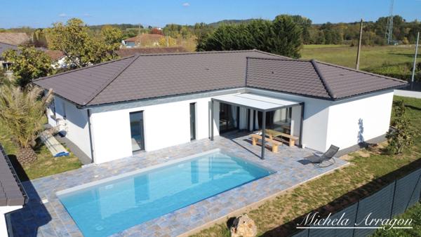 Maison contemporaine 141 m² avec piscine & pool house sur 900 m² 5 pièces VILLENEUVE SUR LOT (47)