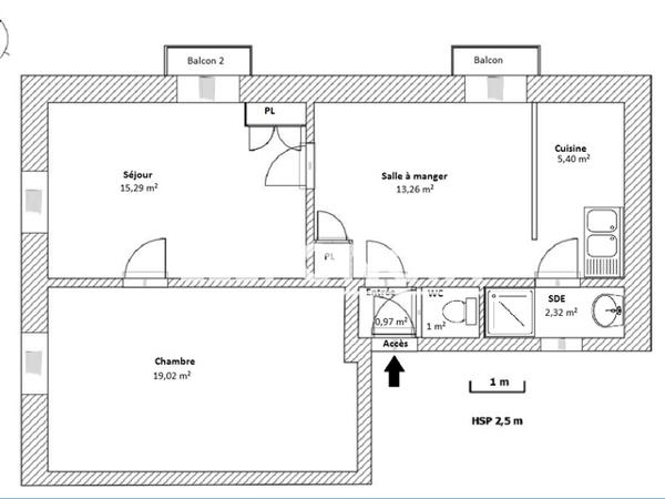 Location Appartement 2 pièces 57.26 m² - 22 BOULEVARD DU 4 SEPTEMBRE Voiron 38500
