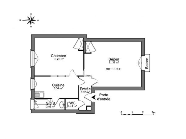 Location Appartement 2 pièces 48.9 m² - 66 FAUBOURG DES 3 MAISONS Nancy 54000