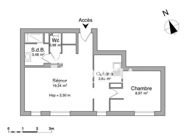 Location Appartement 2 pièces 38.32 m² - 159 AVENUE DE STRASBOURG Nancy 54000