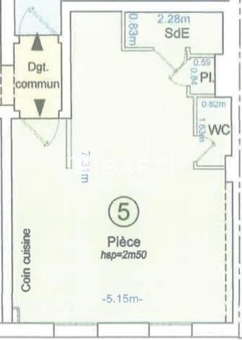 NOTRE DAME- Superbe studio de 32.48 m2