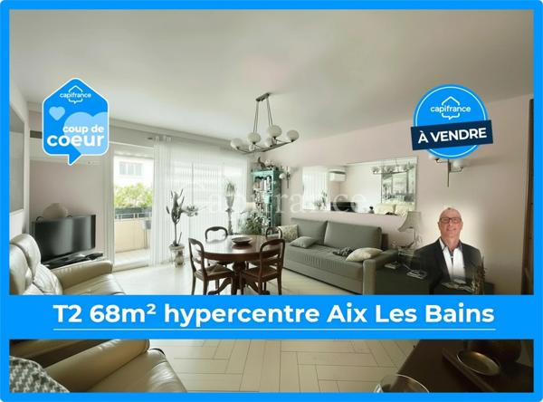 Appartement T2 de 69 m², dernier étage avec balcons, cave et garage locatif – Hypercentre Aix-les-Bains (73)
