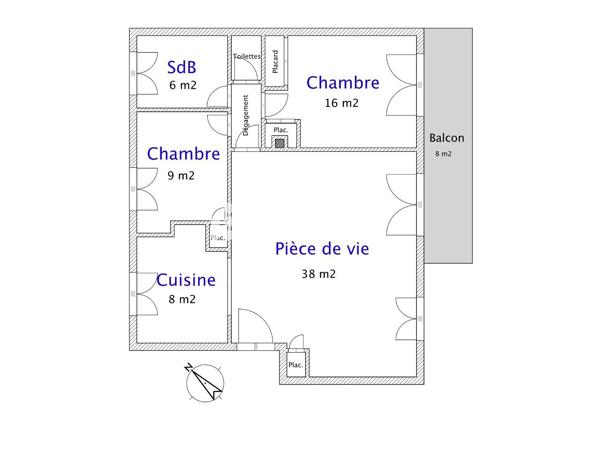 Appartement
         3 pièces
        - 83 m² 490 000 € *