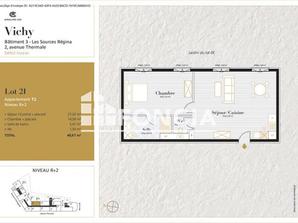 Location Appartement 2 pièces 48.63 m² - Vichy 03200
