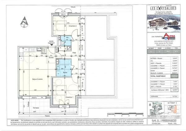 Appartement T3 à vendre  3 pièces - 75,75 m2 LA CHAPELLE D ABONDANCE - 74