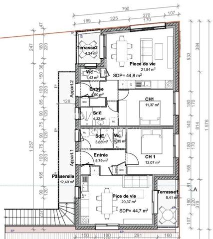 Appartement à SABLES D OLONNE, 85180 - 2 pièces 43m²