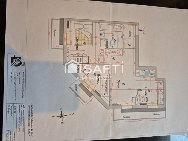 MAGNIFIQUE APPARTEMENT F2 TRANSFORME EN F3 REFAIT A NEUF