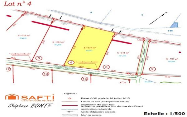 Terrain de 575 m² viabilisée (lot 4) – Le Puy