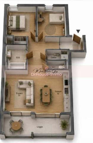 Appartement à vendre 3 pièces de 71 m²
