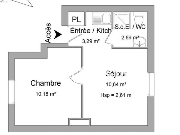 Location Appartement 2 pièces 26.8 m² - 10 RUE GUYNEMER Rennes 35000