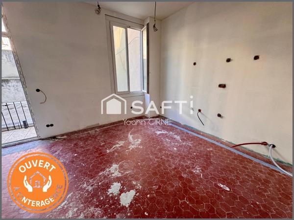 Appartement T1 bis 28 m2  à rénover centre ville avec balcon