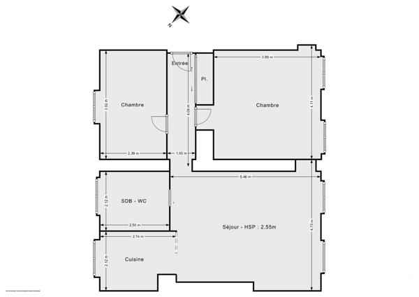 Appartement F3 à vendre  3 pièces - 64 m2 PARIS - 75011