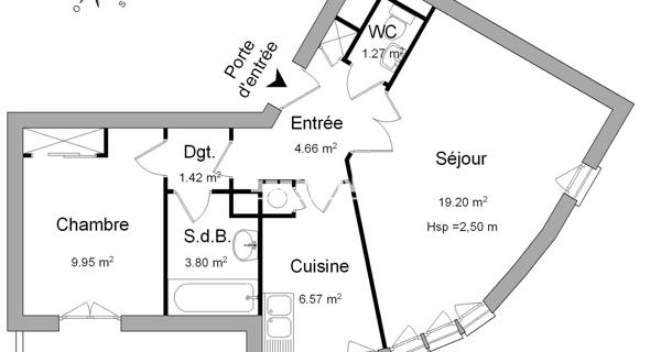 Location Appartement 2 pièces 46.87 m² - Paris 75015