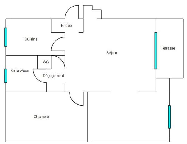 Appartement 3 pièces - 53 m²