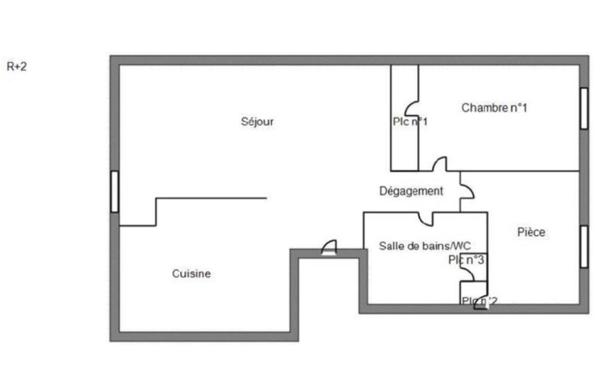 Appartement 2/3 pièces loué
