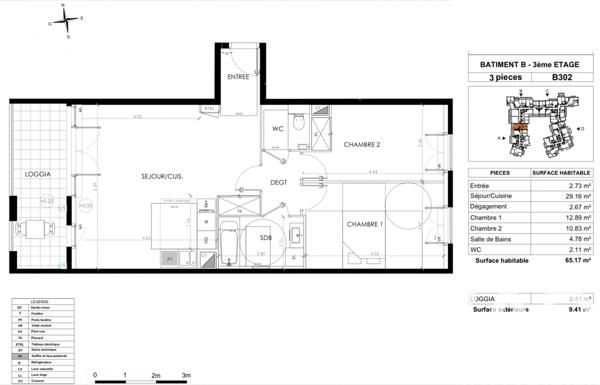 Appartement à vendre 3 pièces 65,17 m² Le Plessis-Robinson