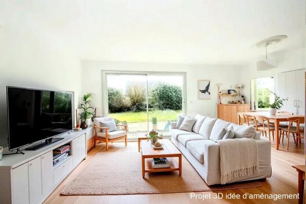 Maison individuelle -188 m2 surface au sol et terrain de 900 m², avec 5 chambres, salon et terrasse Sud, sans vis-à-vis en impasse au calme, prroche centre ville à Cesson Sévigné