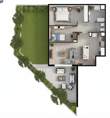 T3 de 66 m² avec terrasse de 48 m², exposée Ouest à deux pas du Polygone