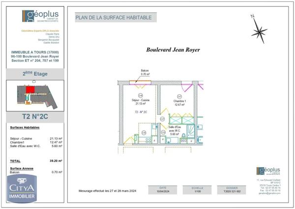 Appartement à louer 2 pièces 39.2m² Tours (37000)