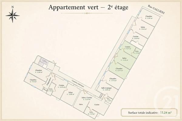Appartement F2 à vendre  2 pièces - 32,24 m 2   BEAULIEU SUR MER  - 06