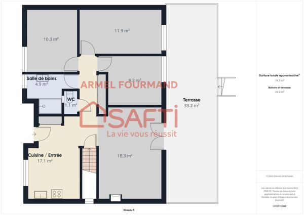 MAISON 4 PIECES 3 CHAMBRES SUR S/SOL