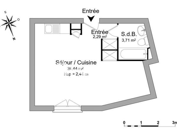 Location Studio 30.4 m² - 16-18 AV. DU MAL JUIN - 56 GEN. LECLERC Carrieres S/seine 78420