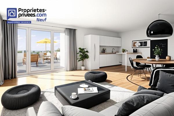 62 m2 - 2 chambres, terrasse et garage