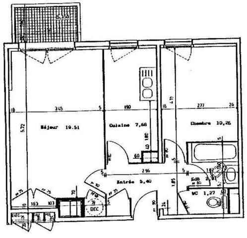 Appartement 2 pièces                                        - 44000 Nantes Réf : 12384