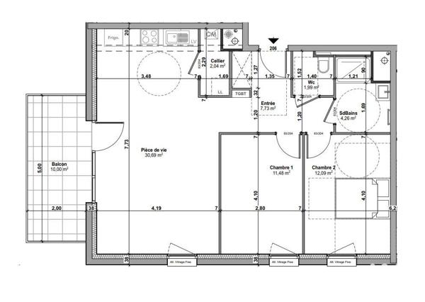 Appartement à vendre 3 pièces 70 m² Aumetz