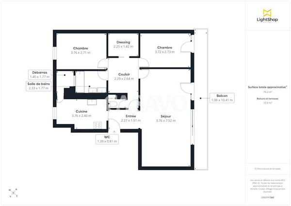 Vente Appartement 4 pièces de 79m² - 95600 Eaubonne