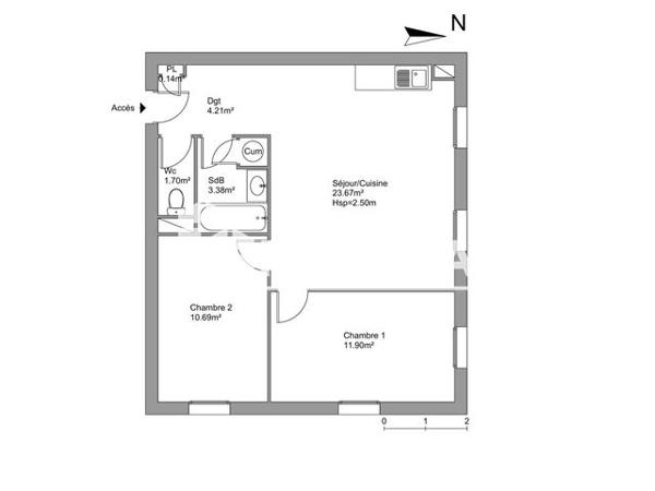 Location Appartement 3 pièces 56.17 m² - 27BIS CHEMIN FOND ROSE Caluire Et Cuire 69300