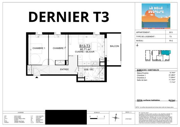 Appartement 3 pièces - 61 m²