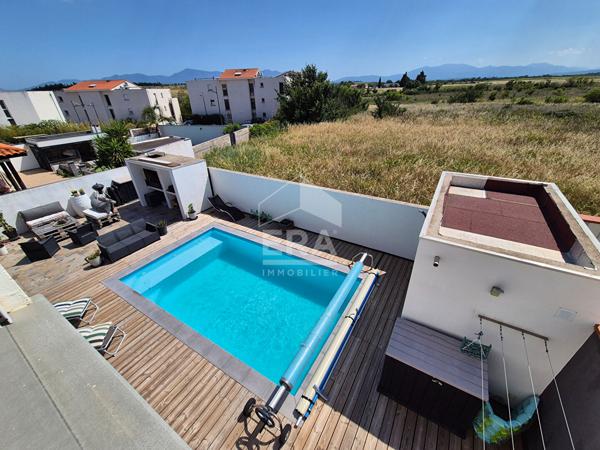 À vendre à Pollestres : Villa 3 faces - 3 chambres - Jardin - Piscine