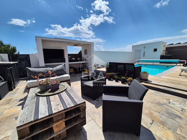 À vendre à Pollestres : Villa 3 faces - 3 chambres - Jardin - Piscine
