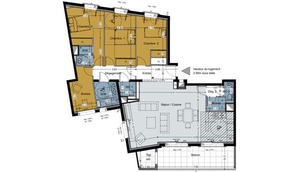 Appartement à vendre 4 pièces 111 m² Aix-les-Bains