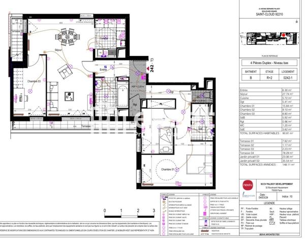 Location Appartement 4 pièces 90.81 m² - Saint-cloud 92210