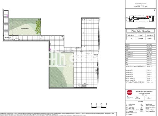 Location Appartement 4 pièces 90.81 m² - Saint-cloud 92210