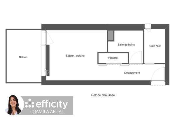 Appartement 1 pièce - 22 m² Exclusivité efficity
