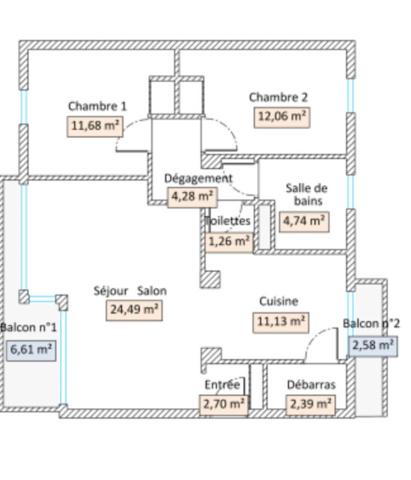 Appartement vue mer et port - 2 chambres -