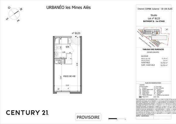 Appartement Studio à vendre  1 pièce - 18,59 m2 ALES - 30