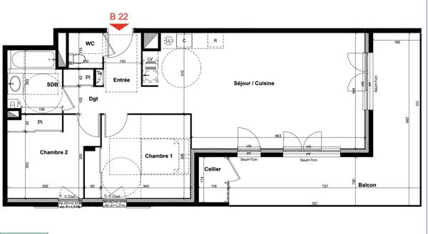 Appartement 3 pièces - 72 m² Exclusivité efficity